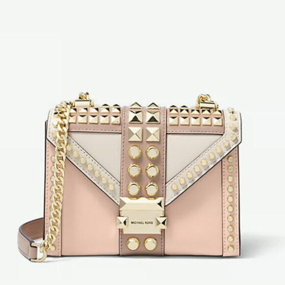 Michael Kors Whitney Small Studded Tri-Color Shoulder Bag - Picture 1 of 5